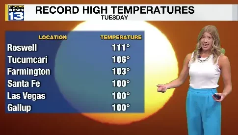 Taos Records Hottest Temp for Date July 18